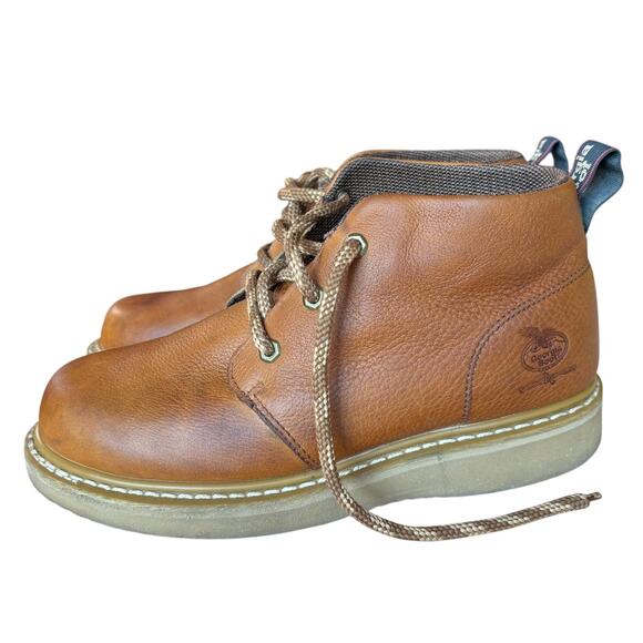 Georgia Boot Company Mens Rugged Brown Chukka Wedge Work Boots size 9.5 - Picture 4 of 15